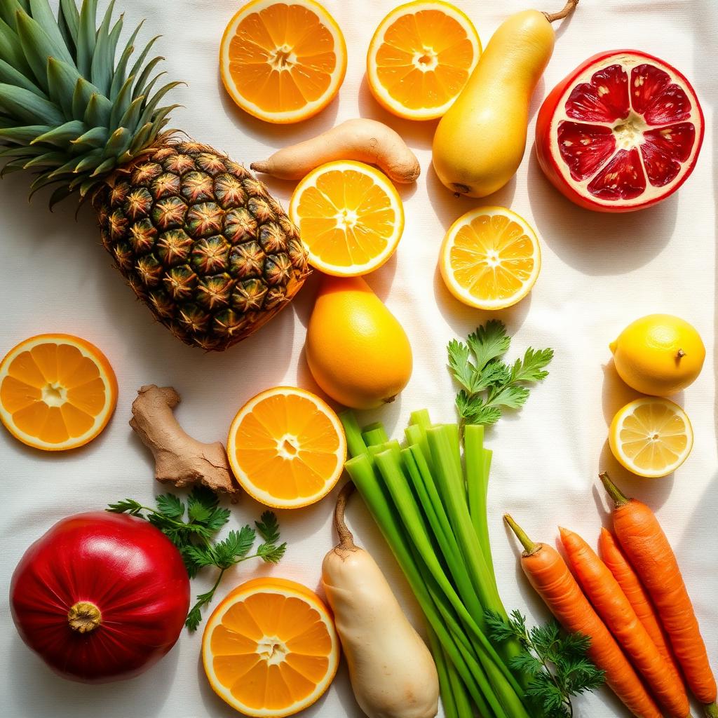 Fresh fruits and vegetables used in SayangFresh juices