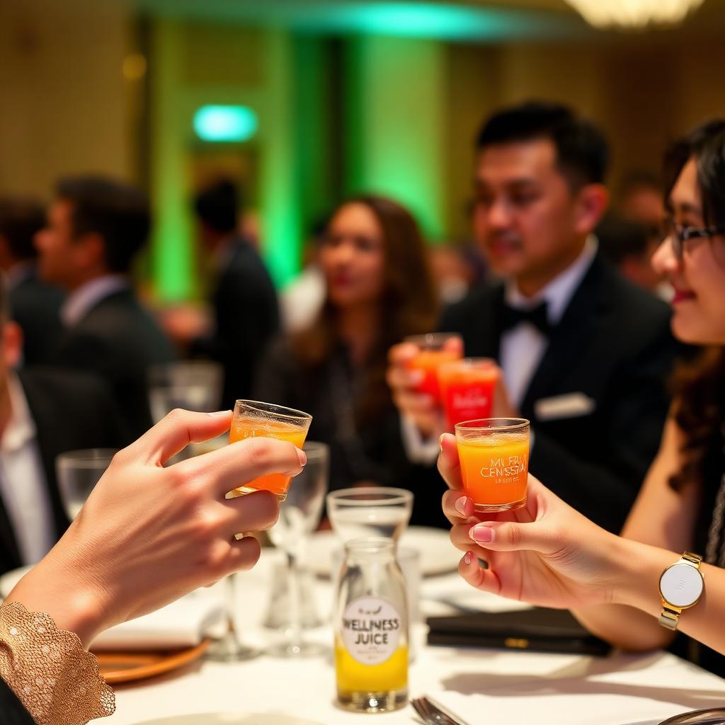 Guests enjoying wellness shots